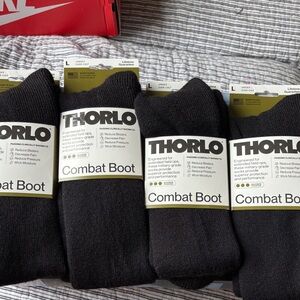 thor Black Combat Boot Socks - Over-Calf Athletic Pair